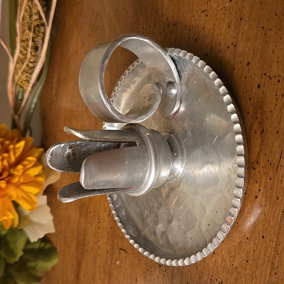 Vintage Trade Continental Hammered Aluminum Candlestick Candle Holders - Picture 3 of 8